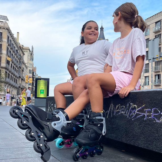Rolki regulowane Story Motion Adjustable Inline Skates Czarno-Różowy