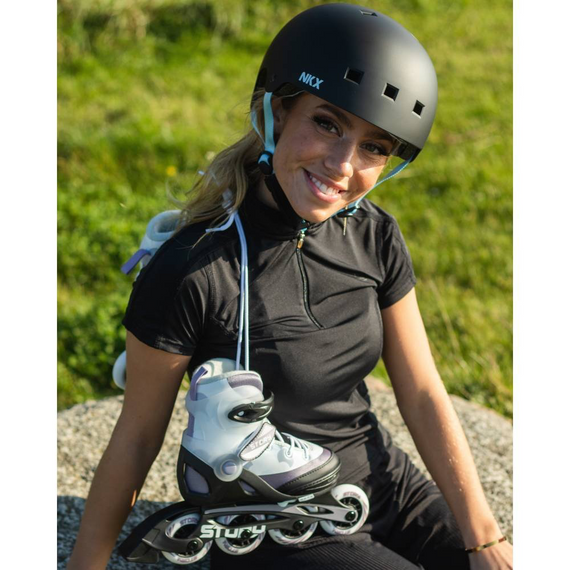 Kask Na Deskorolkę Hulajnogę NKX Brain Saver BCP Czarno-Różowy 
