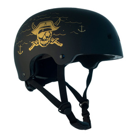 NKX Brain Saver Skateboardová helma Black and Gold Pirate