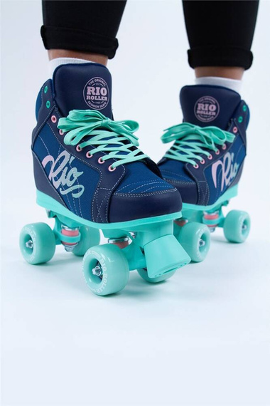 RIO ROLLER LUMINA QUAD SKATES Navy-Mint brusle
