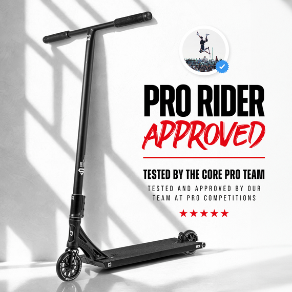 CORE CD1 Kompletní kaskadérská koloběžka červená/černá wys. 81 cm