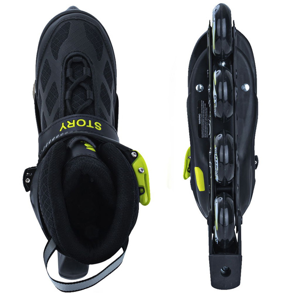 Story Midnight Nastavitelné inline brusle černo-žluté