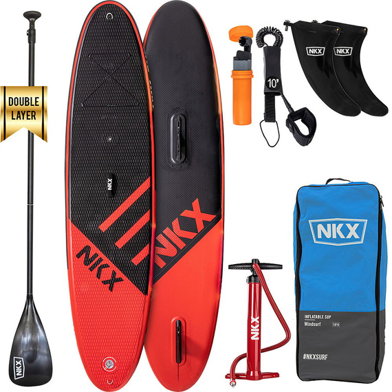 SUP nafukovací turistické prkno NKX Windsurf Red/Black 9'0