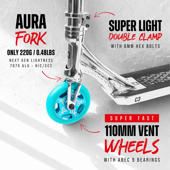 CORE CD1 Kompletní kaskadérská koloběžka červená/černá wys. 81 cm