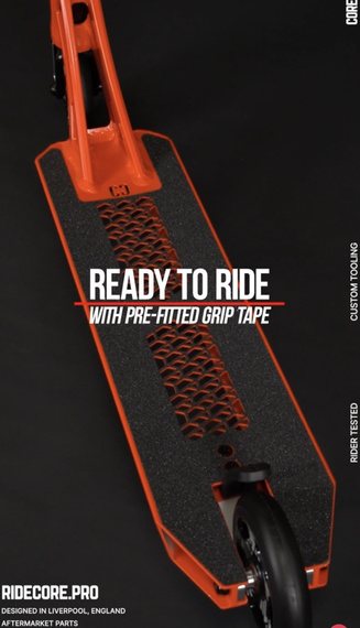 CORE CD1 Kompletní kaskadérská koloběžka červená/černá wys. 81 cm