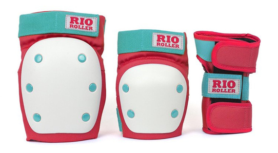 Ochraniacze RIO ROLLER Triple Pad Set Czerwono-Miętowy