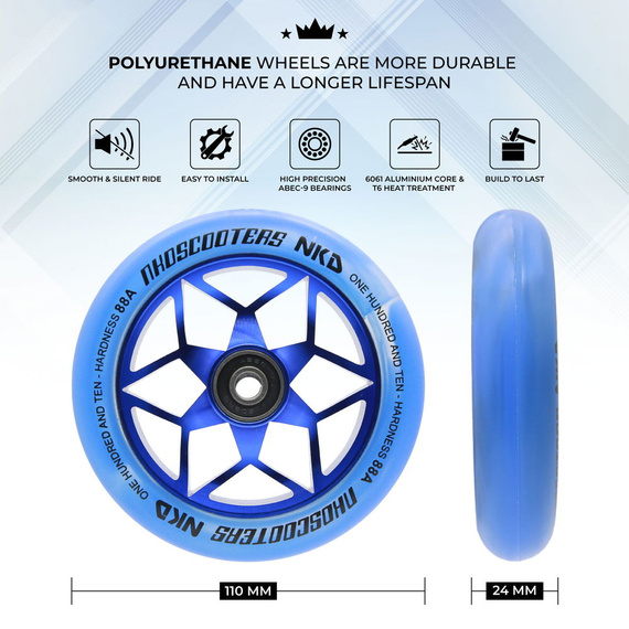 Koła do Hulajnogi NKD Goat Stunt Scooter Wheels Niebieski 110 mm