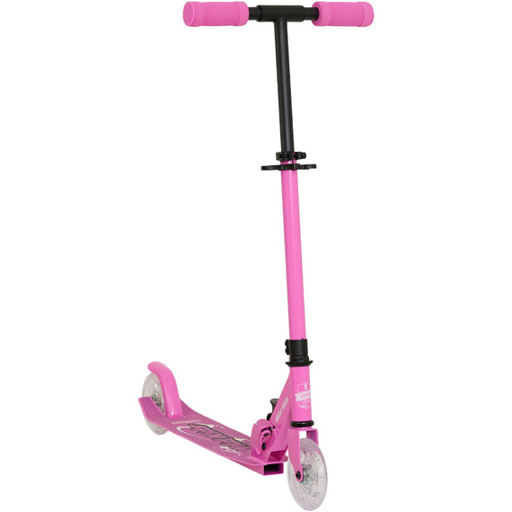 Městská koloběžka pro děti a mládež Story Wild Kids Pink LED wys. 73-85 cm