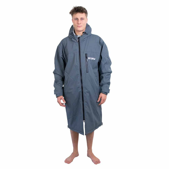Poncho Ponczo Kurtka Story Change Robe Szary