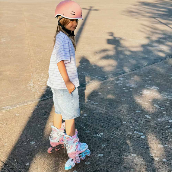 Story Spike Nastavitelné inline brusle Pink/Blue LED