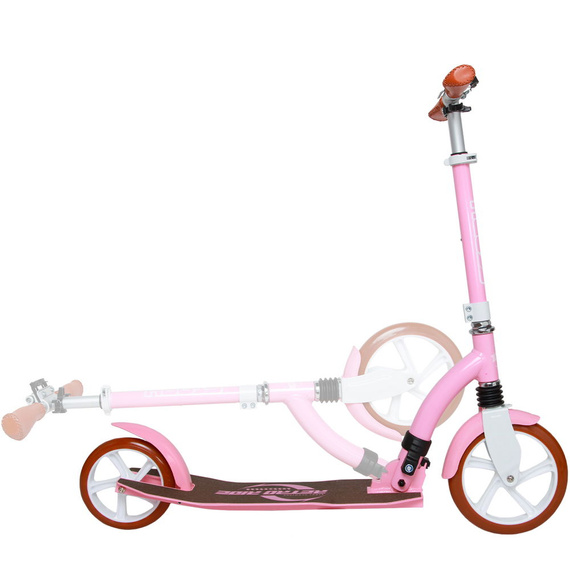 Městská koloběžka s předním odpružením Story Retro Ride Pink and White