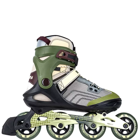 Univerzální kolečkové brusle Inline STORY Trust Army Green