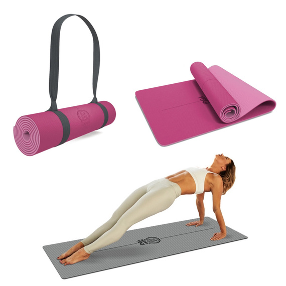 Happy Yoga mat TPE 6mm ECO protiskluzová růžová