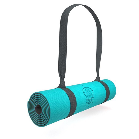 Happy Yoga mat TPE 6mm ECO protiskluzová tyrkysová