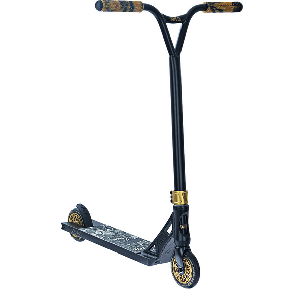 Hulajnoga Wyczynowa Streetowa Lekka NKD GAS Czarno-Złoty wys. 85 cm
