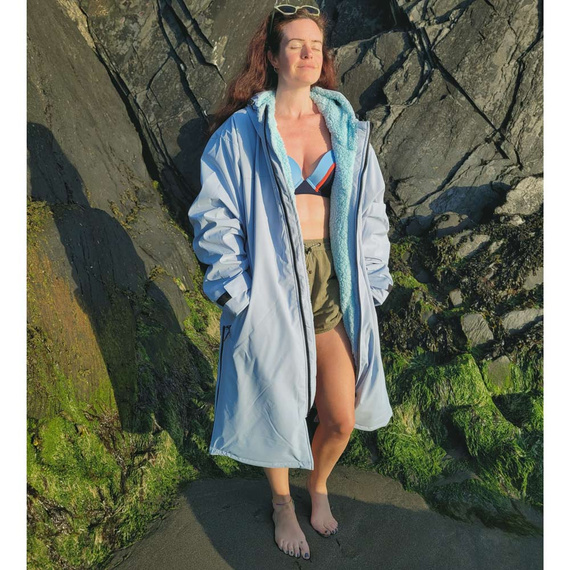 Pončo Poncho Jacket Story Change Robe Baby Blue Světle modrá