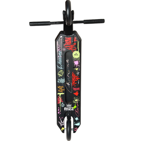 NKD RIZZ Stunt Scooter Black and Rainbow 81 cm