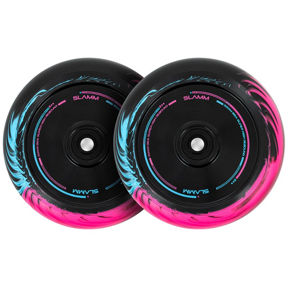 Sada kol pro koloběžky SLAMM Swirl Hollow Core Black-Blue-Pink 110 mm