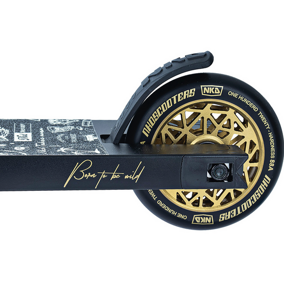 Výkonnostní pouliční skútr Lehký NKD GAS Black and Gold wys. 85 cm