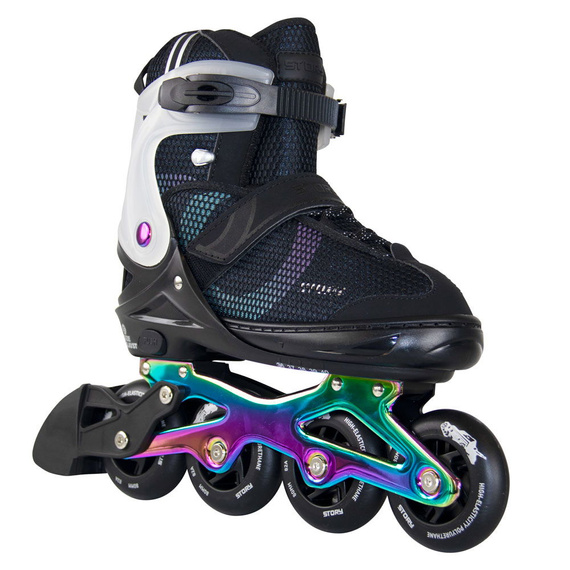 Story Motion Nastavitelné inline brusle Black and Rainbow