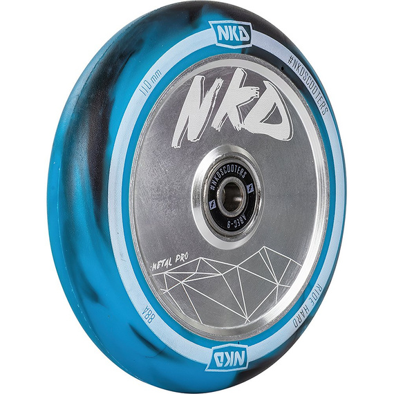 Kolečko koloběžky NKD Metal Pro modro-černo-stříbrné 110 mm