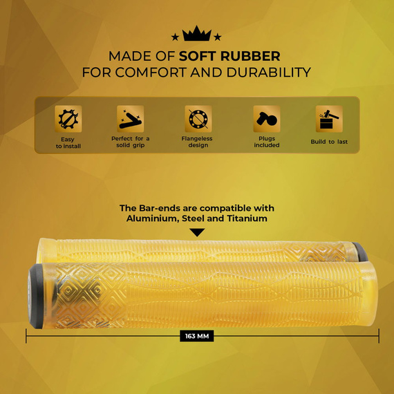 Gripy NKD GOAT Stunt Scooter Grips Gold 163 mm