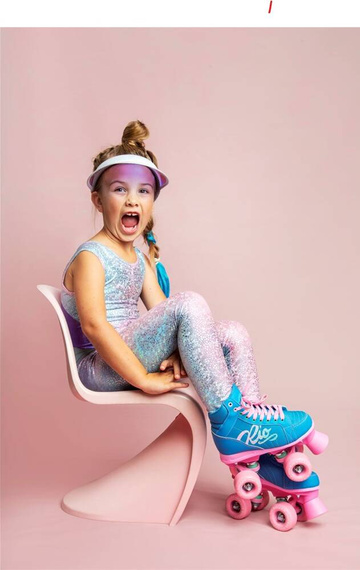 RIO ROLLER LUMINA QUAD SKATES Bílé/modré kolečkové brusle