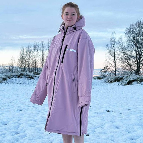 Poncho Ponczo Kurtka Story Change Robe Rose Przydymiony Różowy