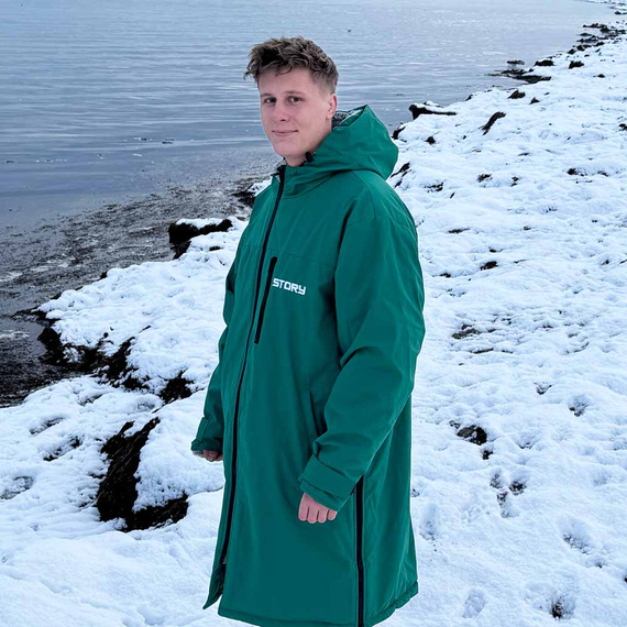 Poncho Ponczo Kurtka Story Change Robe Morska Zieleń