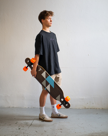 Longboard Drop-thru Symmetrical Main Geometrix Blue 105 cm