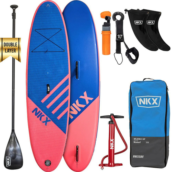 Deska turystyczna SUP pompowana pneumatyczna NKX Windsurf Jasnoczerwono-Niebieski 10'4