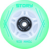 Świecące kółka z łożyskami do rolek Story Inline Skates Wheels Miętowy LED 64 mm (8 szt.)
