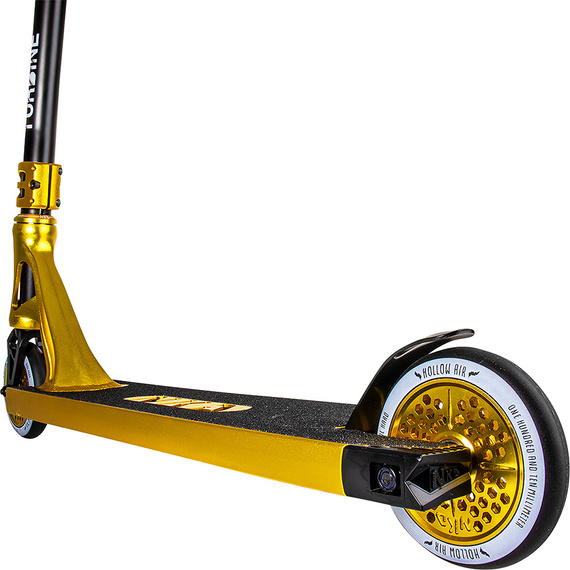 Výkonnostní koloběžka Velká hliníková lehká široká platforma NKD Turbine Bull Gold Gold Výška 87 cm