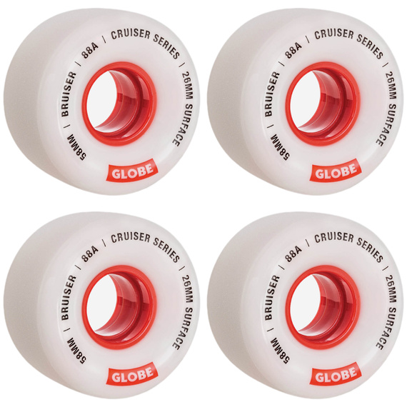 GLOBE Bruiser White/Red 58 mm skateboardová kolečka