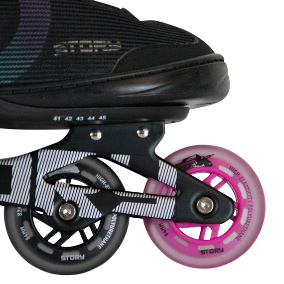 Story Motion Nastavitelné inline brusle černo-růžové