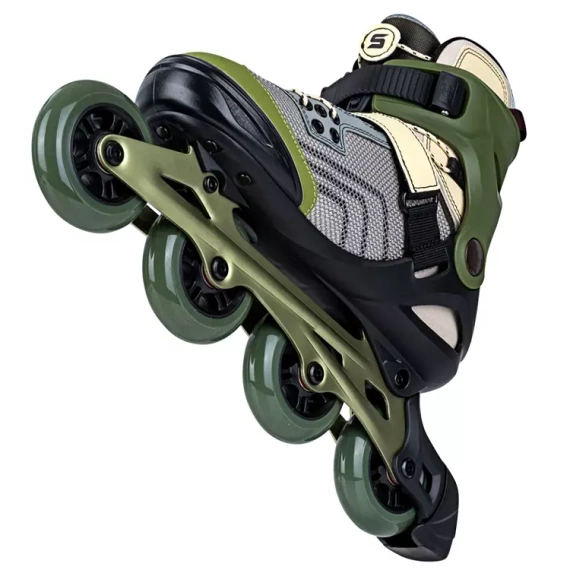 Univerzální kolečkové brusle Inline STORY Trust Army Green