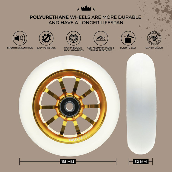 NKD IDC Stunt Scooter Wheels Gold 115 mm