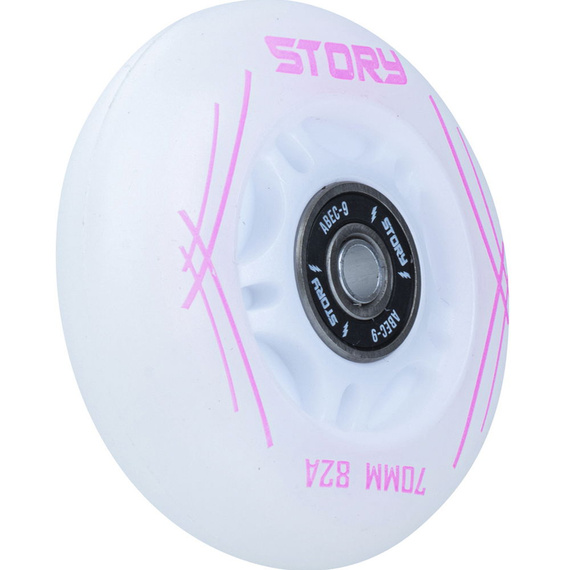 Svítící kolečka inline bruslí Story Pink LED 64 mm (8 ks).)