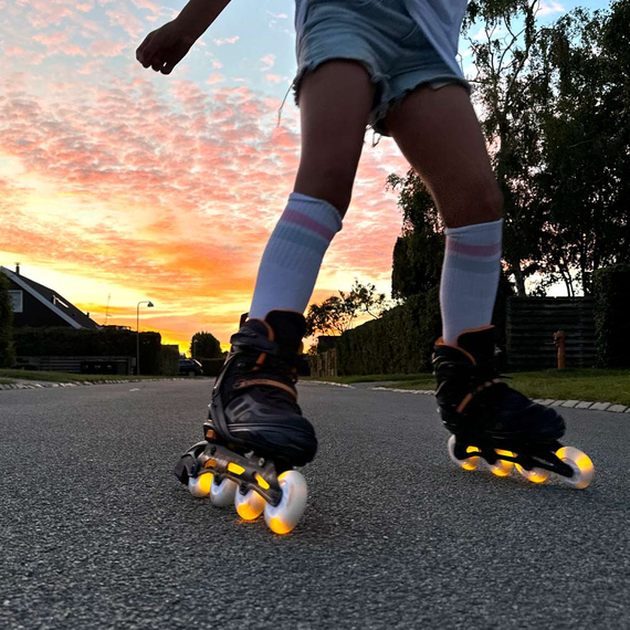 Story Fusion Nastavitelné inline brusle LED Orange