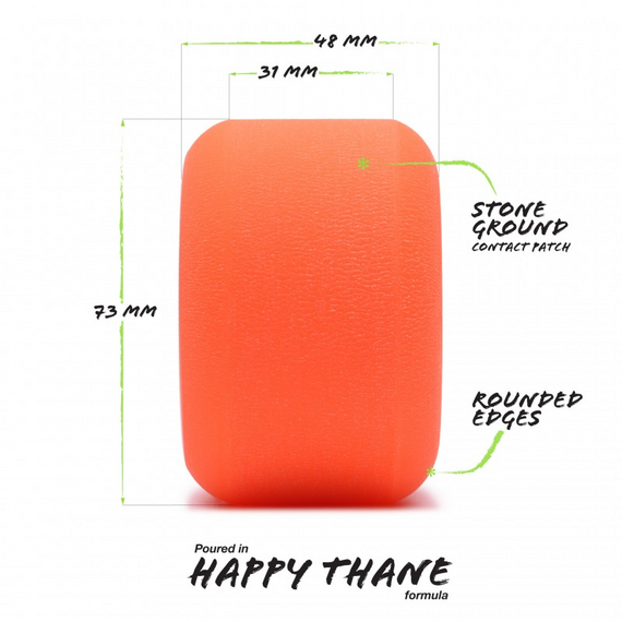 Orangatang Longboard Beefcake Wheels Orange 73mm 80A