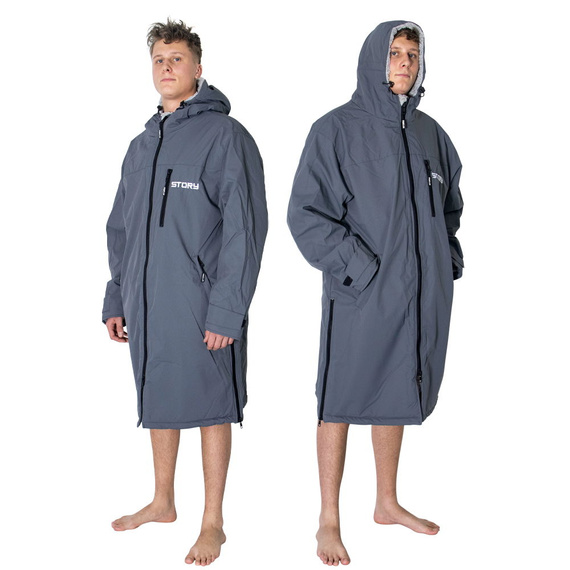 Poncho Ponczo Kurtka Story Change Robe Szary