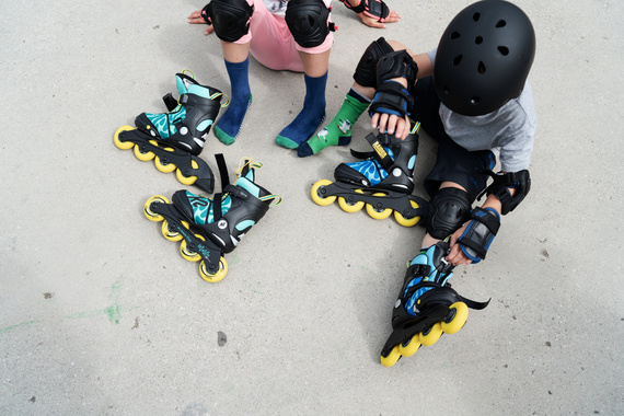 Dětské nastavitelné kolečkové brusle K2 Raider Pro Modrá a žlutá