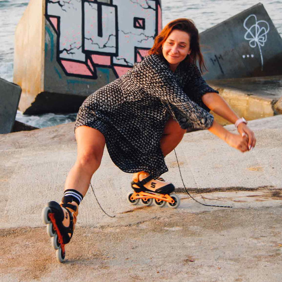 Univerzální kolečkové brusle Inline STORY Trust Brown