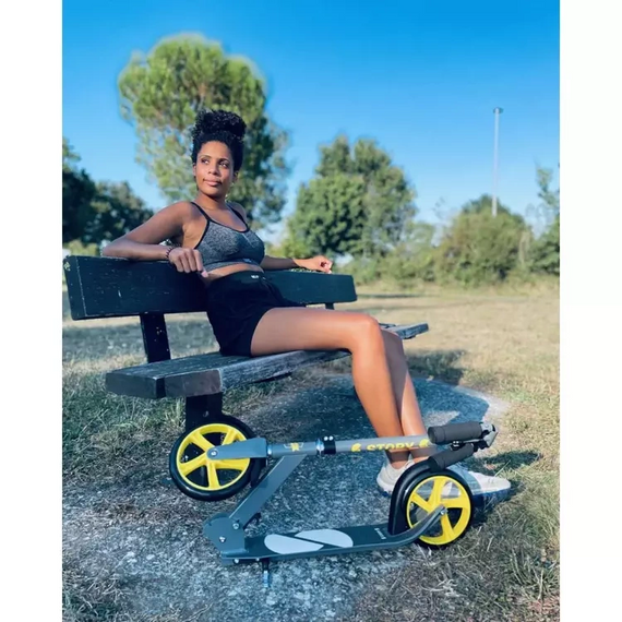 Přepravní koloběžka s velkými koly Story Urban GO! Lesklý neochromovaný LED