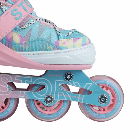 Story Spike Nastavitelné inline brusle modro-růžové