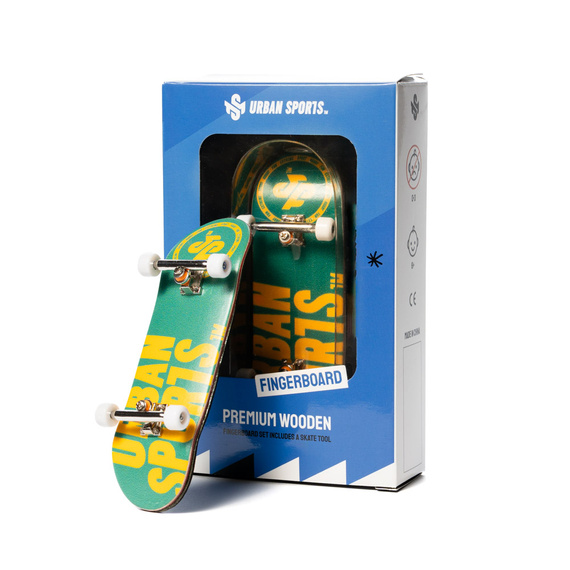 Fingerboard Skateboard Kompletní set-up Urban Sports Logo Green 32 mm