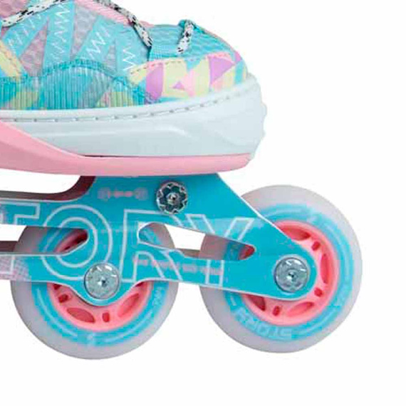 Story Spike Nastavitelné inline brusle Pink/Blue LED