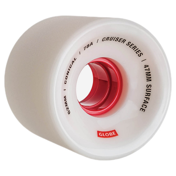 GLOBE Conical Cruiser Skateboard a Longboard Wheels White/Red 62 mm