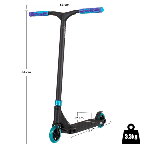 NKD Park Stunt koloběžka Černá a modrá wys. 84 cm