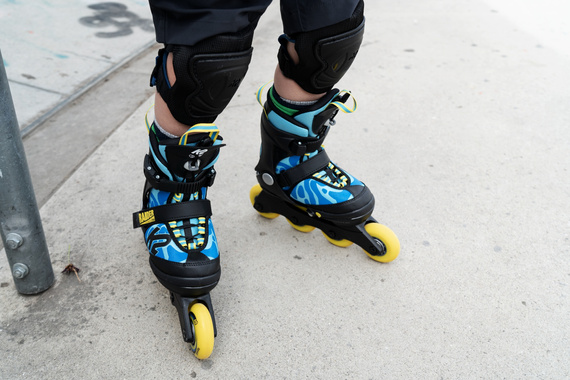 Dětské nastavitelné kolečkové brusle K2 Raider Pro Modrá a žlutá